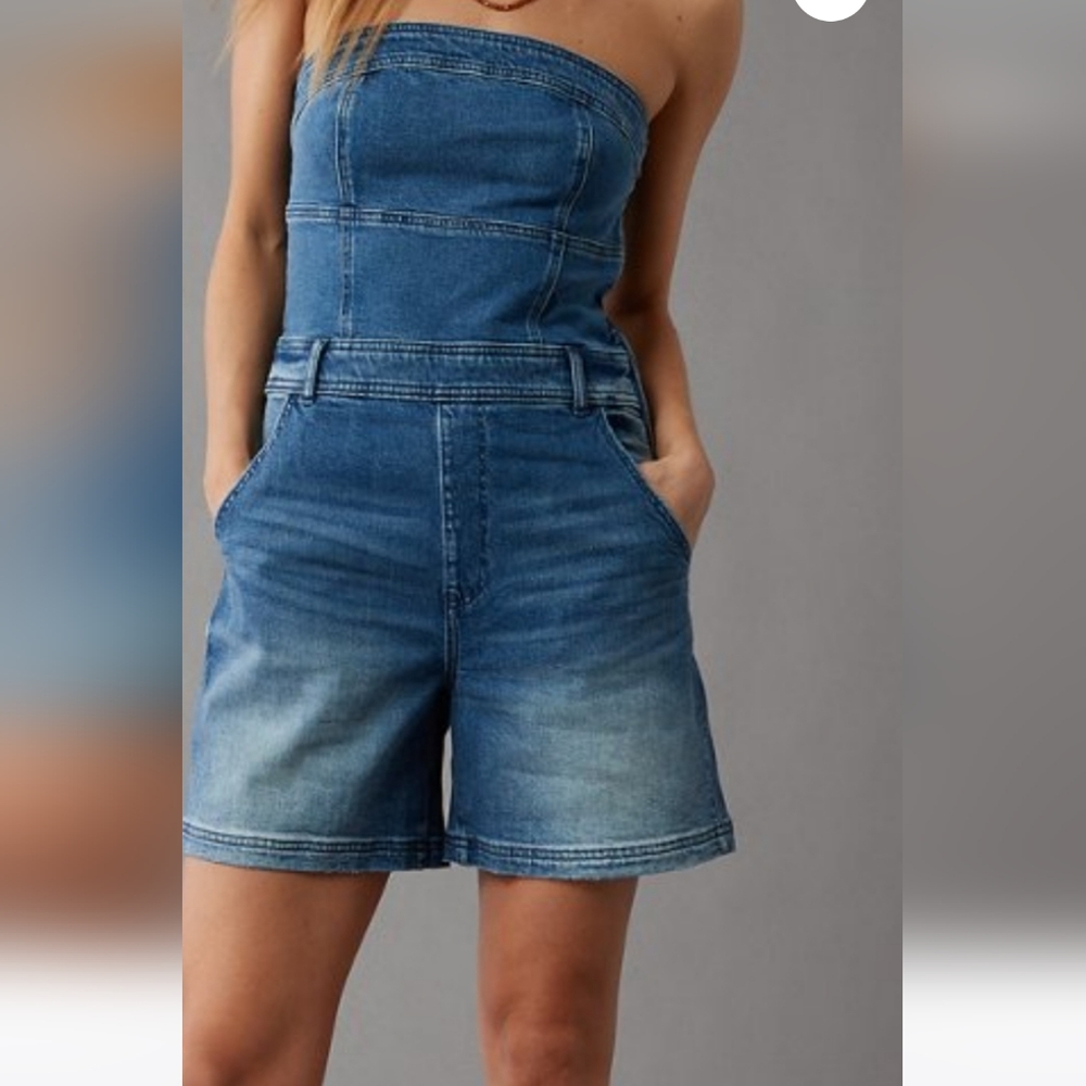 NWT! American Eagle Strapless Denim Romper